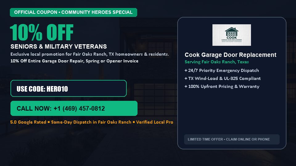 Cook Garage Door Replacement 10% OFF Seniors & Military Veterans